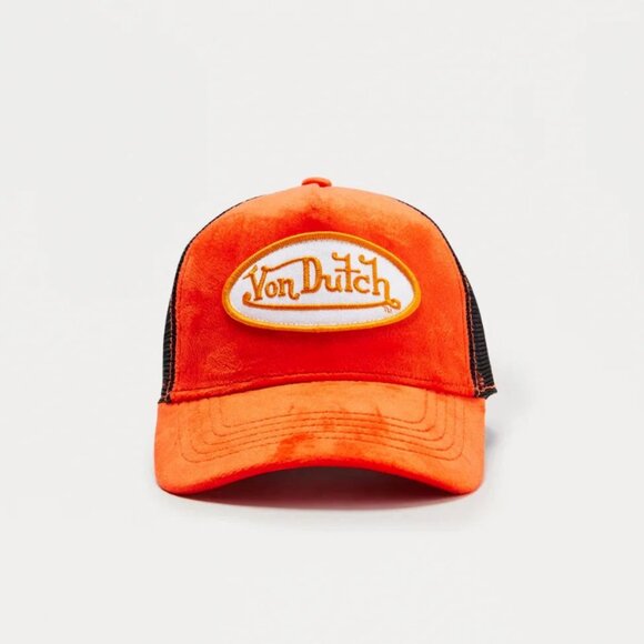 Von Dutch Other - Authentic Licensed Von Dutch Colorblock Velvet Trucker Snapback Hat Red